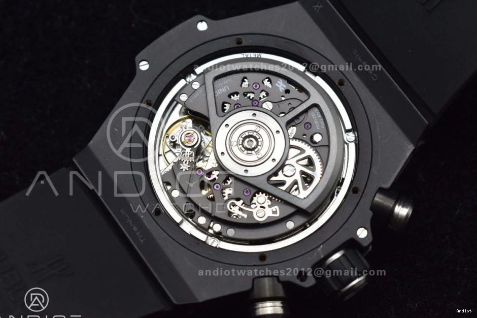 Skeleton 1:1 Best Unico Dial Black Titanium Big Rubber Black ZF Strap Edition Bang Hublot On A1280 0214
